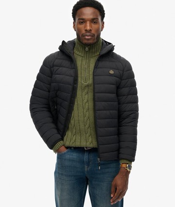 Superdry Men's Hooded Fuji Lite Jacket Black Size: Xxxl