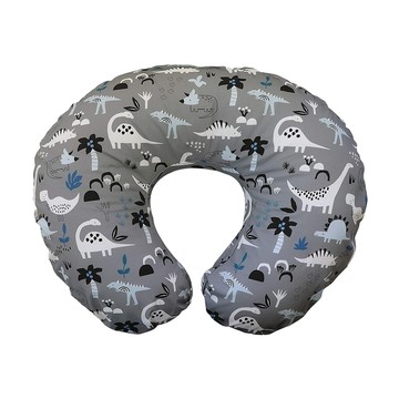 JoyNa - 多功能全方位哺育枕 哺乳枕 孕婦枕 嬰兒枕 枕芯枕套可換洗-灰色恐龍(枕套+枕芯)