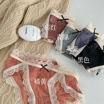 蕾絲日系內褲女士性感迷人無痕低腰純棉抗菌檔冰絲學生三角短褲
