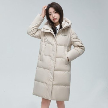 加厚保暖外套 羽絨棉寬鬆外套 韓國零下-10度保暖外套 棉服女2024中長款時尚爆款寬鬆版連帽過膝外套 長大衣 雪地外套