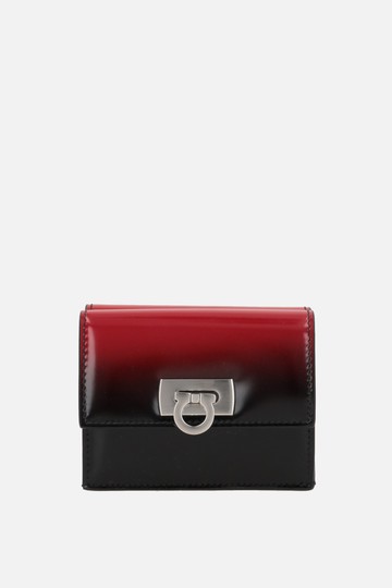 FERRAGAMO shiny leather compact wallet Woman