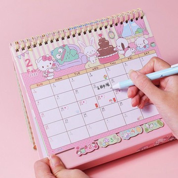 臺灣🎀臺歷 桌面臺歷2026年港版檯曆香港假期卡通桌面檯曆計劃留言欄日曆學生辦公家用