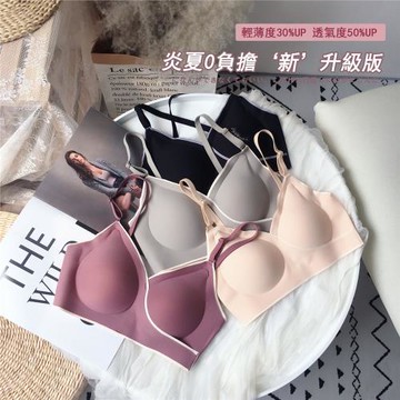 歐陽娜娜同款泰國乳膠無痕內衣女無鋼圈運動背心式夏季超薄款文胸