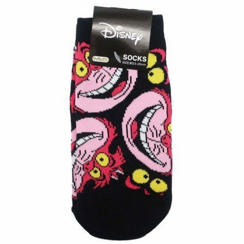 レディース ソックス 女性用 靴下 ディズニー ふしぎの国のアリス チェシャ猫 Bk スモールプラネット 23 25cm 通販 Lineポイント最大0 5 Get Lineショッピング