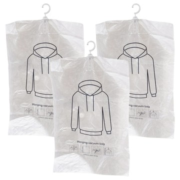 小麥購物 掛式真空衣物收納袋 Y335 款式隨機  大(110 x 67cm)  3個  1組