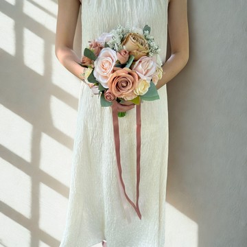 現貨 日日囍∞新娘捧花 外拍花束 仿真花 新娘花束 婚禮捧花 歐式捧花 仿真花束 手捧花 外拍婚紗 婚紗配件，捧花