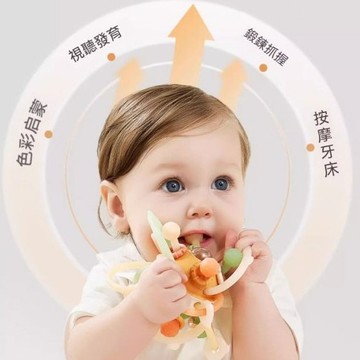 曼哈頓手抓球 防吃手固齒器 寶寶固齒器小朋友手搖鈴  矽膠固齒器 嬰幼兒益智咬咬球 安撫搖鈴 嬰兒硅膠可咬牙膠球益智玩具