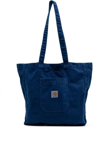 Carhartt WIP - logo-patch cotton tote bag - unisex - Cotton - One Size - Blue