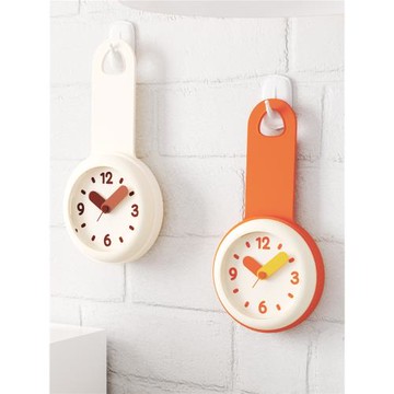 北歐簡約浴室鐘廚房防水靜音家用吸盤鐘表掛墻創意個性迷你小掛鐘