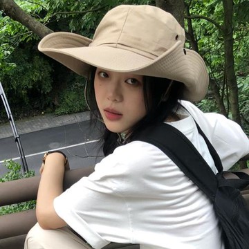 大檐西部牛仔帽女夏季戶外露營防曬登山帽抽繩旅游遮陽釣魚帽男潮