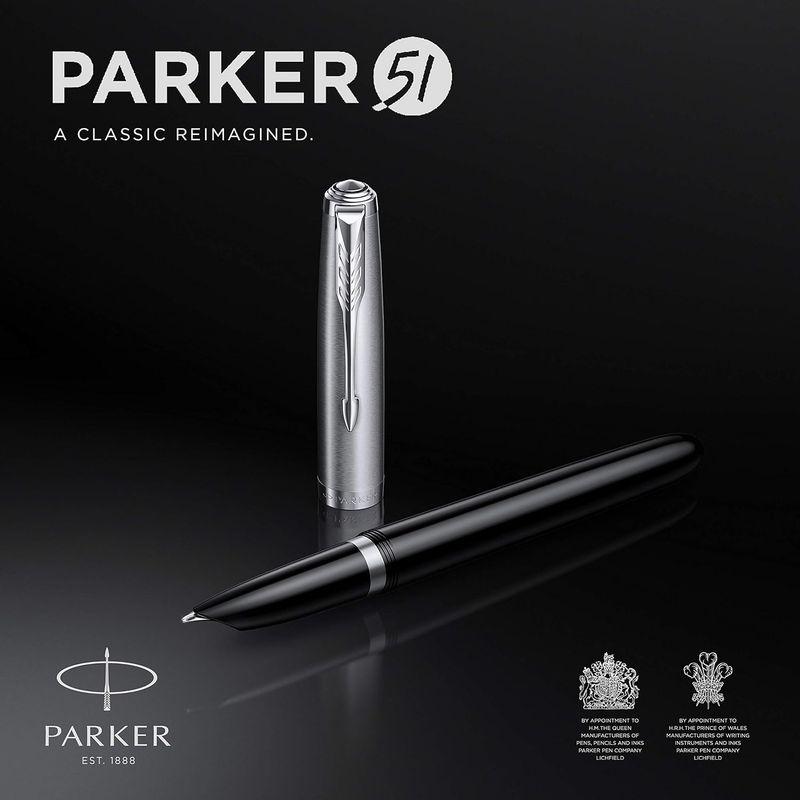 PARKER パーカー 公式 パーカー51 万年筆 F 細字 高級 ブランド ギフト ブラックCT コンバーター付き ペン先 ステンレススチ