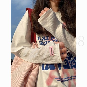 臺灣出貨韓國純色ins防紫外線透氣冰袖女夏寬鬆薄款戶外遮陽開車冰絲套袖