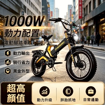 🔥臺灣保固🔥電動車  K6F 奢華黑金電動腳踏車 電助力自行車 20×4.0 防穿刺胖胎 快速折疊 液壓碟剎 成人越野車