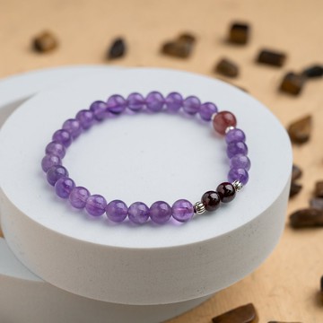 紫水晶系列 7mm紫水晶手串 火元素