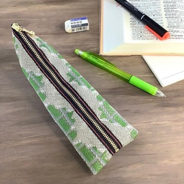 【板狀巧克力 抹茶】榻榻米布邊 四面體筆袋 綠色 情人節