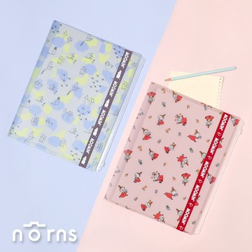 Moomin 6+1多功能資料夾 附束帶 Norns Original Design 展開式A4 L夾 檔案夾附夾鏈袋