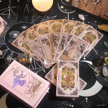 【桃園出貨🔥】全套高品质金箔韦斯特塔牌罗牌卡罗烫金黑金防水PVC材质金箔镭射