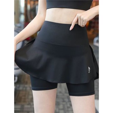 瑜伽舞蹈褲女夏季薄款速干假兩件遮臀顯瘦健身褲跑步訓練運動短褲