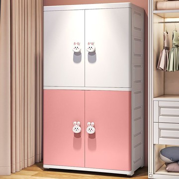 收納櫃 折疊收納箱 收納架 置物箱 免安裝 簡易衣櫃 卡通開門式簡裝衣柜臥室被子衣服收納柜床頭置物架兒童衣物整理柜