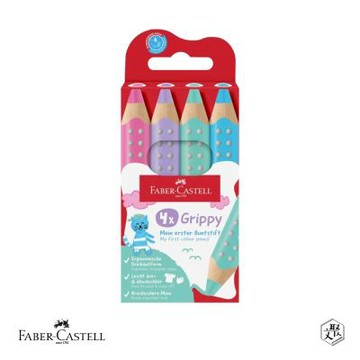 【Faber Castell】好點子胖胖3合1色鉛筆4入套組-粉彩色(原廠正貨)