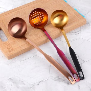304不銹鋼湯勺子家用長柄加厚稀飯粥勺盛湯商用大湯勺漏勺火鍋勺