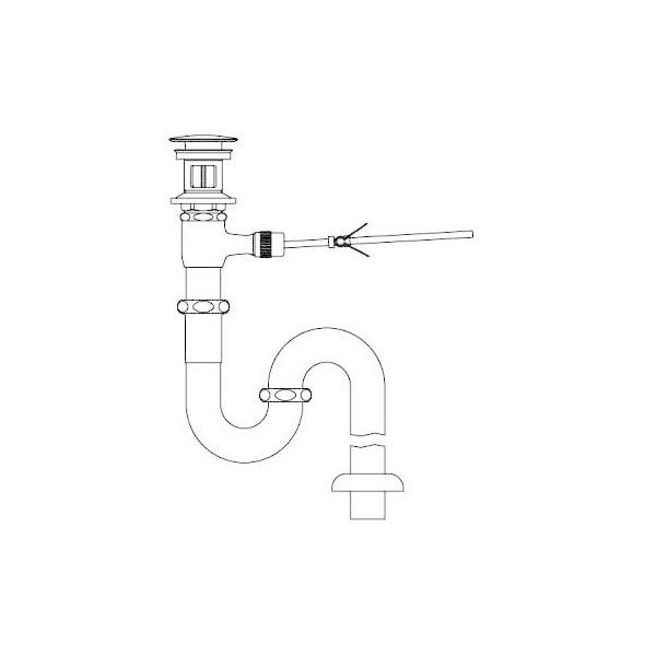 リクシル 洗面器・手洗器用セット金具 ポップアップ式排水金具(呼び径32mm) 床排水Sトラップ LIXIL - 2