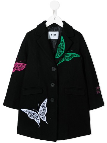 MSGM Kids - TEEN single breasted coat - kids - Other fibres/Polyester/Wool/Polyester - 4 yrs - Black