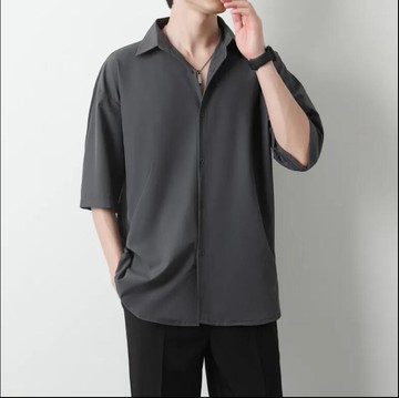 短袖襯衫男夏季薄款免燙垂感休閒西裝套裝半袖白寸襯衣【繁星小鎮】P