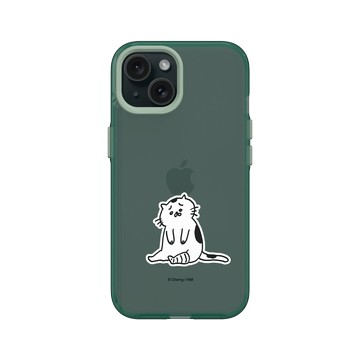 iPhone 15 Clear 憂墨綠 - 馬來貘 Laimo - 沮喪貓咪
