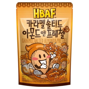 HBAF 焦糖杏仁果與蝴蝶餅 韓國原裝進口 鹹甜好滋味  120g  1包