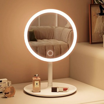 【三色補光】LED化妝鏡 臺式鏡 補光鏡 化妝鏡 便攜鏡 桌面鏡 宿舍鏡 高清鏡面 可調亮度 360度旋轉 學生宿舍桌面必備