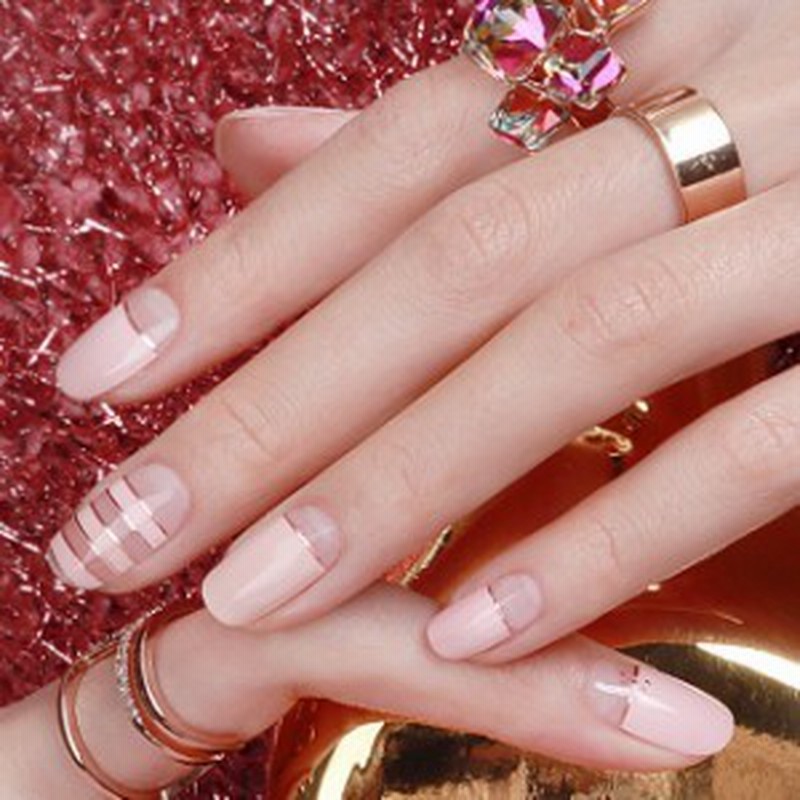 貼るだけ 簡単 ネイルシール フレンチ チェックピンク ジェルネイルシール ピンク シンプル ストライプ チェック Ka ネイルシー 通販 Lineポイント最大1 0 Get Lineショッピング