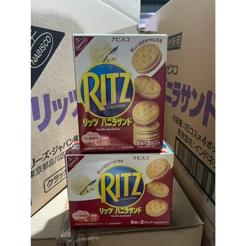 ~省錢叔叔二館~RITZ 麗滋 香草口味三明治餅乾 麗滋香草三明治餅乾 盒裝 106g 下殺蝦皮最便宜 威化餅 夾心餅