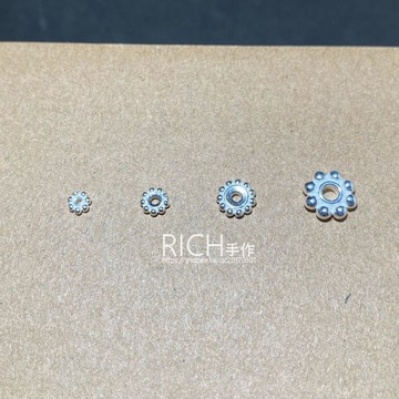 【Rich手作】925銀 純銀 雪花 小隔片 雪花片 隔片 隔珠 花托 銀飾 水晶配件 復古銀 手作 水晶設計 在台現貨