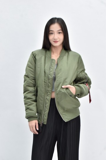 (L) alpha Industries 長袖綠色外套