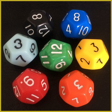 12面數字骰子 十二面骰子 教學骰子 教具骰子 游戲骰子