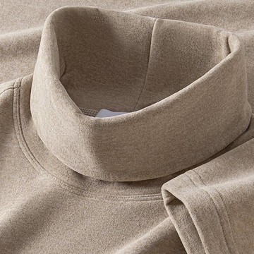 羊毛蠶絲雙面絨高領T恤男長袖2025秋冬加絨德保暖打底衫發熱內衣