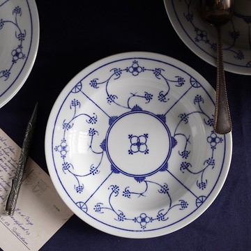 東德Jäger唐草Blau saks深盤/義大利麵盤/濃湯盤