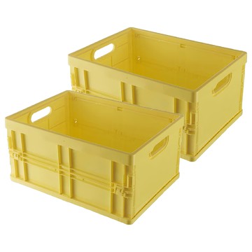 甲克虫 摺疊式收納盒  29.8 x 21.3 x 14cm  2個  Yellow
