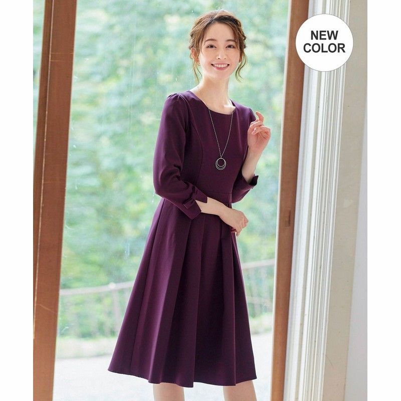 Tiaclasse Tiaclasse ワンピース 女性らしさ薫る袖口リボン付きワンピース ワイン レディース 通販 Lineポイント最大get Lineショッピング