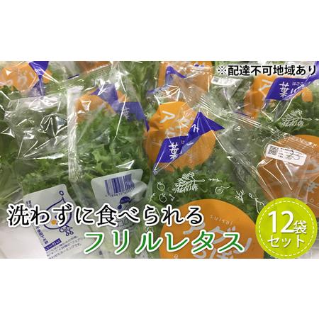 ふるさと納税 植物工場産　洗わずに食べられるフリルレタス　12袋セット 兵庫県加東市