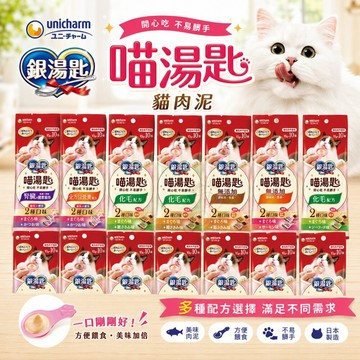 ✨Q寶貝寵物✨日本 Unicharm 嬌聯 銀湯匙 喵湯匙肉泥 10gx10入 貓肉泥 貓零食 貓點心 勺子肉泥 肉泥