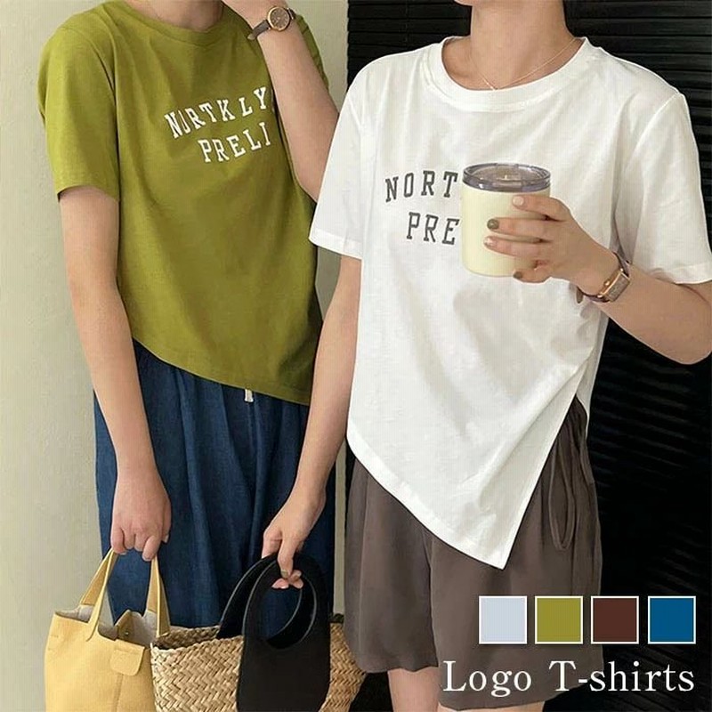 Tシャツ レディース 半袖 ロゴt ロゴtシャツ レディース おしゃれ かわいい 半袖 ロゴティーシャツ Tシャツ レディース 半袖 Tシャツ レディース トップス カジ 通販 Lineポイント最大0 5 Get Lineショッピング