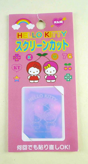 【震撼精品百貨】Hello Kitty 凱蒂貓 KITTY貼紙-螢幕貼紙-櫻桃(藍) 震撼日式精品百貨