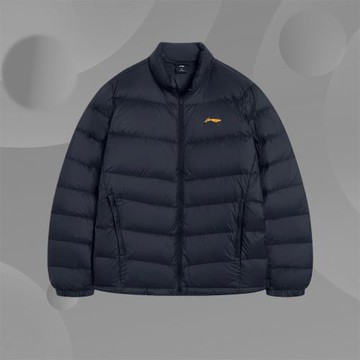 李寧正品新款男子運動休閑時尚立領輕薄羽絨服外套AYMS203-1-4