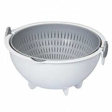 KOKUBO 小久保 可旋轉圓型瀝水籃組  灰色  小  1組