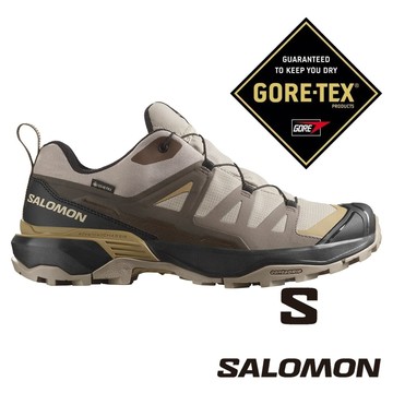 【SALOMON 法國】男X ULTRA 360 GT低筒登山鞋『卡其/棕/青』478653 戶外 露營 登山 健行 休閒 時尚 登山鞋 Gore-tex