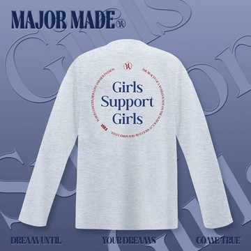 簡約英文圓繞形長TEE