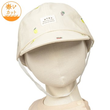 akachan honpo - 棒球帽-滿版刺繡-象牙白色