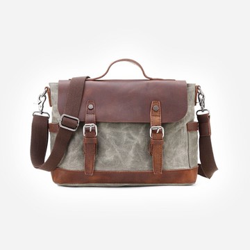 現貨+預購 手提包帆布郵差包-側背復古瘋馬皮防水男包包5色74aw42【獨家進口】【米蘭精品】